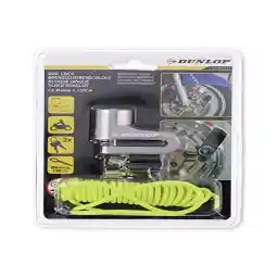 Dunlop Automotive remschijfslot voor motorfiets, schijfslot 4 mm Ø met 1,5 m herinneringskabel, motorslot voor motorfiets en fiets, zwart (zwart)