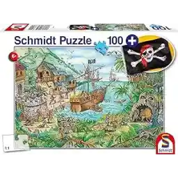 Schmidt Spiele 56330 In the Pirate bay شامل پرچم دزدان دریایی پازل کودکان 100 تکه رنگارنگ