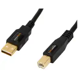 Amazon Basics USB-A to USB-B 2.0 Cable for Printer or External Hard Drive, Gold-Plated Connectors, 11.8 meters, Black