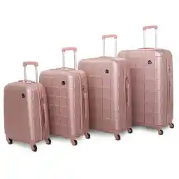 Senator Lightweight Luggage Checked Bag- 24 Inches Hardshell Suitcase Spinner Luggage for Travel A207 | ABS Medium Size Luggage with Spinner Wheels 4 (Checked Luggage 24-Inch, Rose Gold)