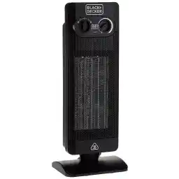 Black & Decker 2000W 240V Vertical Fan Heater, 50-60Hz 52cm Height For Max Room Coverage With Thermostatic, Dual Thermal Control, Cooling Fan Auto Shutoff Antifreeze Features HX340-B5 2 Years Warranty