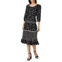 Sweet Baby Jamie Baby-Girls Black Floral Tie Top