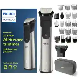Philips Norelco Multigroom 9000 Series, All-in-One Trimmer, Beard Trimmer and Hair Clipper, 23-Piece Men's Grooming Kit for Beard, Body, Face, Nose, Ear and Intimate Areas, MG9520/50