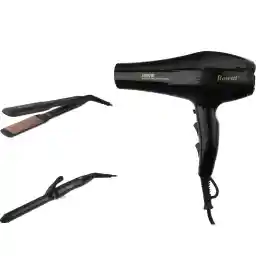 سشوار حرفه ای رزتی مدل 9925 بههمراه فرکننده حرفهای مو و اتو مو