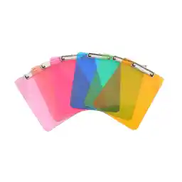 Amazon Basics Plastic Clipboards, Pack of 6, Letter, Assorted Color