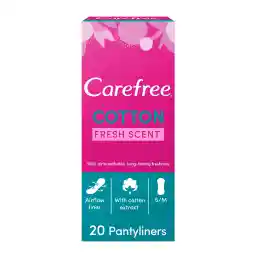 Carefree Daily Cotton Panty Liners with Fresh Scent, Pack of 56, Breathable Material for Comfort and Protection, Ideal for Everyday Use and Light Protection Needs