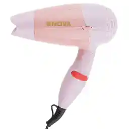 سشوار مسافرتی نوا مدل N-662، موتور DC، با توان مصرفی 1000 وات، دارای فناوری تولید یون، دسته‌ی تاشو، با حالت حجم‌دهنده، وزن 160 گرم، تنظیم حرارت 3 حالته و کنترل سرعت 2 حالته، یک عدد سری متمرکز‌کننده