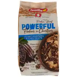 Familia Flakes N Clusters Cereal with Plant Protien and Chocolate, Powerful Protein Boost - 350 g