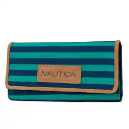 Nautica Women's RFID Blocking Clutch Wallet, Grey, 11 Card Slots, Coin Pocket, ID Window, RFID Protection