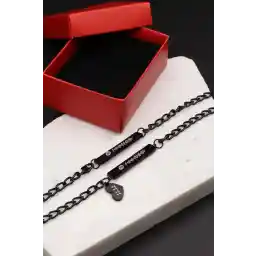 دستبند دوتایی رنگ مشکی Northwatch با کد و اسم Spotify و دستبند عاشق