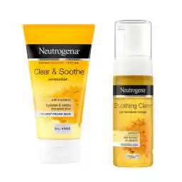 پک فوم شستشو صورت و کرم آبرسان زردچوبه مناسب پوست های مستعد جوش | نوتروژینا پک فوم شستشو صورت و کرم آبرسان زردچوبه مناسب پوست های مستعد جوش | نوتروژینا