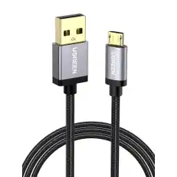 UGREEN Micro USB Cable 2M, 18W Fast Quick Charger Cable, QC 3.0 Micro USB 2.0 Android Charging Cord Nylon Braided, Compatible for PS4 XBOX Samsung S7 S6, Note6 LG Nexus Nokia-Black