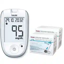 تست قند خون بیورر مدل GL42 به همراه دو بسته 50 عددی نوار تست قند خون بیورر مدل GL42