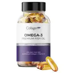 کلاژن فورته پلاتینیوم امگا 3 روغن ماهی ممتاز، روغن ماهی، کلاژن هیدرولیز شده، ویتامین C 1000 میلی گرم 90 کپسول سافت ژل