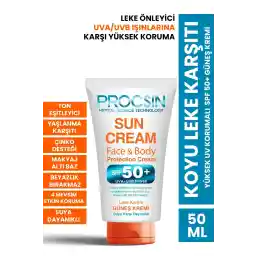 کرم ضد آفتاب PROCSIN با محافظت در برابر اشعه ماوراء بنفش بالا ضد لکه های تیره با Spf 50 50 میلی لیتر