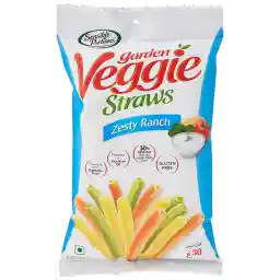 Sensible Portions Garden Veggie Straws Snack, Zesty Ranch, Gluten Free, 30% Less Fat than Regular Potato Chips - 30g