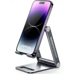 UGREEN Phone Stand Aluminum Ultra Stable Mobile Stand Adjustable Foldable Mobile Holder Desktop Phone Holder Compatible with All Devices up to 7.9'' Fit for iPhone 17 Pro Max Galaxy S25 Ultra S24 S23