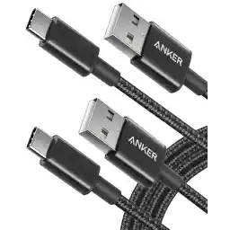 Anker USB C Cable, [2-Pack, 6ft] USB A to USB C Charger Cable, Premium Nylon USB A to Type C Charger Cable Fast Charging for iPhone 17/16, Samsung S24/23, Huawei, Xiaomi, Vivo, Oppo (USB 2.0, Black)