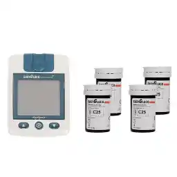 دستگاه تست قند خون اینفوپیا مدل EasyGluco به همراه 4 بسته نوار 25 عددی