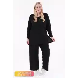 style کت و شلوار دونفره چاک دار سایز فوق العاده بزرگ، تونیک راحت با شلوار، کت و شلوار 2 تیکه پایین و شیک