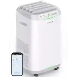 Nuwave OxyPure ZERO Smart Air Purifier, Large Area up to 2,002 Sq Ft, Dual 4-Stage Air Filtration, Adjustable 30°, 60°, 90° Vents, Washable & Reusable Filters for ZERO Waste & Replacements, White