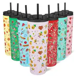 BJPKPK 30oz Tumbler With lid And Straw Stainless Steel Travel Coffee Mug Insulated Tumblers Cups,Hawaii Fruits Purple