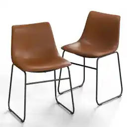 NicBex Retro Side Chair Dining Chair with Metal Legs for Kitchen, Living, Dining Room, Set of 2, (Walnut Color) (A-GE17013-USSU014)