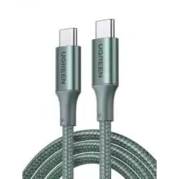 UGREEN USB C Cable Green 2M, Braided 100W Power Delivery PD Fast charge Cable USB C to Type for iPhone 16 Pro Max/16, iPad mini 6, MacBook Pro, iPad, Samsung S25/24/23 Ultra, Huawei P70 P60