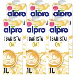Alpro Oat Barista Drink, 100% Plant-Based, Lactose & Dairy Free - Pack of 6 each 1 Liter