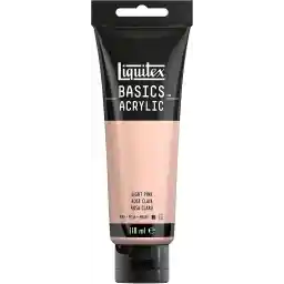 Liquitex Basics 8870046 رنگ اکریلیک مونوپیگمانت، رنگدانه های هنرمند، نور سریع، ویسکوزیته متوسط، کیفیت آرشیو، پرداخت نیمه براق، 118 میلی لیتر - صورتی پرتره روشن