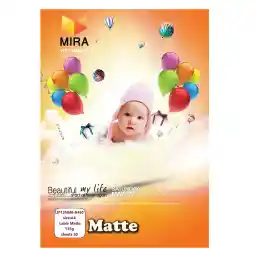 کاغذ پشت چسبدار مات جوهرافشان میرا مدل LIP135GM-A450 سایز A4 بسته 50 عددی