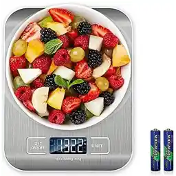 Showay Food Scale Multifunction Digital Kitchen Scale High Accuracy Electronic Food Weight With Large Lcd Display, Stainless Steel Platform, Ultra Slim, From 0.1G Up To 5Kg (5Kg/0.1G)