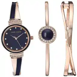 Anne Klein Women's Premium Crystal Accented Watch and Bangle Set