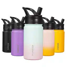 BJPKPK Water Bottle with Straw Lid, 15 oz Insulated Water Bottle, Stainless Steel Metal Water Bottles, Reusable Leak Proof BPA Free Thermo, Flask, Cups, Marshmallow