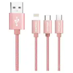 کابل تبدیل USB به لایتنینگ،microUSB،USB-C اوی مدل CL-970 به طول 1.2 متر