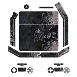 برچسب ماهوت مدلBlack Wild-flower Texture مناسب برای کنسول بازی PS4 Slim