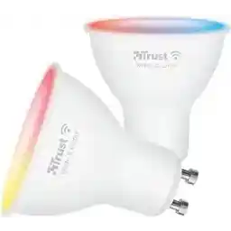 Trust WIFI Smart LED Spot GU10, Slimme RGB-Lamp WiFi 2.4 GHz, Dimbare LED Spot, Werkt met Alexa en Google Nest, Kleurveranderende Gloeilamp, 1800-6500 K - Wit en Kleur [Duo Pack]