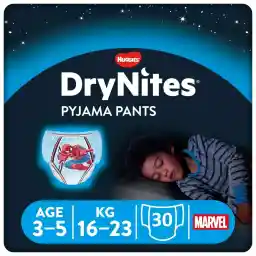 Huggies DryNites luierbroekjes - 3-5 jaar Jongen (16 - 23 kg) - 30 super absorberende nachtbroekjes tegen bedplassen - voordeelverpakking