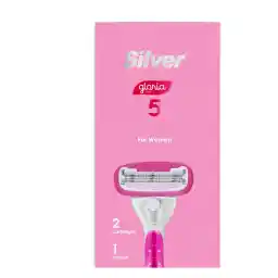 تیغ سیستم 5 لبه مدل گلوریا زنانه صورتی | سیلور