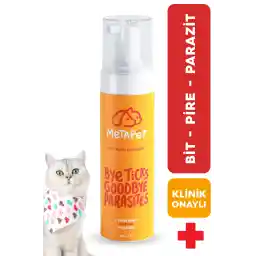 شامپو فوم خشک ضد انگل خارجی Metapet Lice Flea Tick، قابل استفاده با قلاده دارویی و شانه