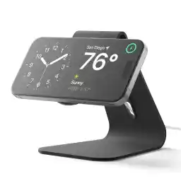 پایه شارژ elago MS4 سازگار با شارژر MagSafe - پایه تلفن آلومینیومی سازگار با مدل‌های آیفون 15،14،13،12، طراحی شده برای حالت استند بای IOS 17 [کابل گنجانده نشده است] (مشکی)