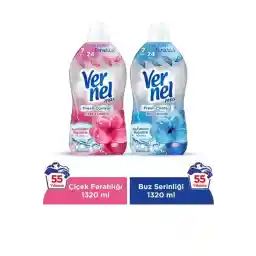 Vernel Max Konsantre Çamaşır Yumuşatıcısı 2 X 1320ml (110 YIKAMA) Çiçek Ferahlığı Buz Serinliği