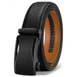 BULLIANT Mens Ratchet Belt,Leather Adjustable Slide Belt For Gift Mens Dress Casual 1 3/8",Size Adjustable