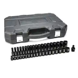 GEARWRENCH 39 Piece 1/2inch Drive 6 Point Impact Socket Set, Standard & Deep, Metric - 84948N
