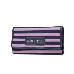 Nautica Women's RFID Blocking Clutch Wallet, Grey, 11 Card Slots, Coin Pocket, ID Window, RFID Protection