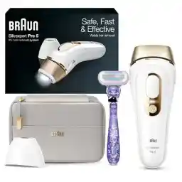 Braun IPL Silk·Expert Pro 5 PL5157 Latest Generation IPL, Permanent Visible Hair Reduction, Holiday Gifts for Women and Men, at-Home Hair Removal System with Soft Pouch and Precision Head
