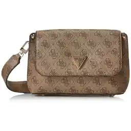 GUESS Women Meridian Shoulder Handbag, Latte Logo