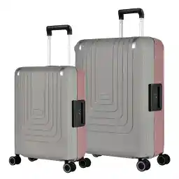 Eminent 2 Piece Luggage Set 20/28 Inches Polypropylene Hard Case Luggage Sets with 4 Double Spinner Wheels TSA Lock (Set of 2 (20/28), Gray Pink)
