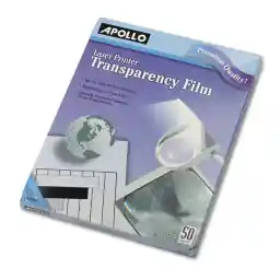 APOLLO Transparency Film for Laser Printers, Black on Clear, 50 Sheets/Pack (CG7060) (VCG7060E)