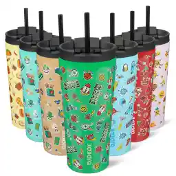 BJPKPK 22oz Stainless Steel Insulated Tumbler With lid And Straw Travel Coffee Thermal Tumblers Cup For Women And Men,Game